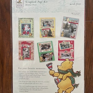 Classic Pooh Scrapbook Page Kit “Christmas Cheers & Hums” Scrapbbok Collection Winnie the Pooh Paper crafting