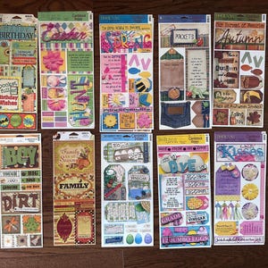 BoBunny Sticker Sheets for Scrapbooking, Junk Journal, Card Making
