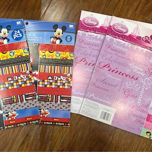 Disney Mickey Mouse Paper and Princess Paper Scrapbook Paper Pad 12x12 Papers