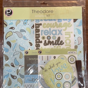 Pebbles Inc. Theodore Scrapbook Album Hip Kit Scrapbook Layout Pages Junk Journal Kit Club