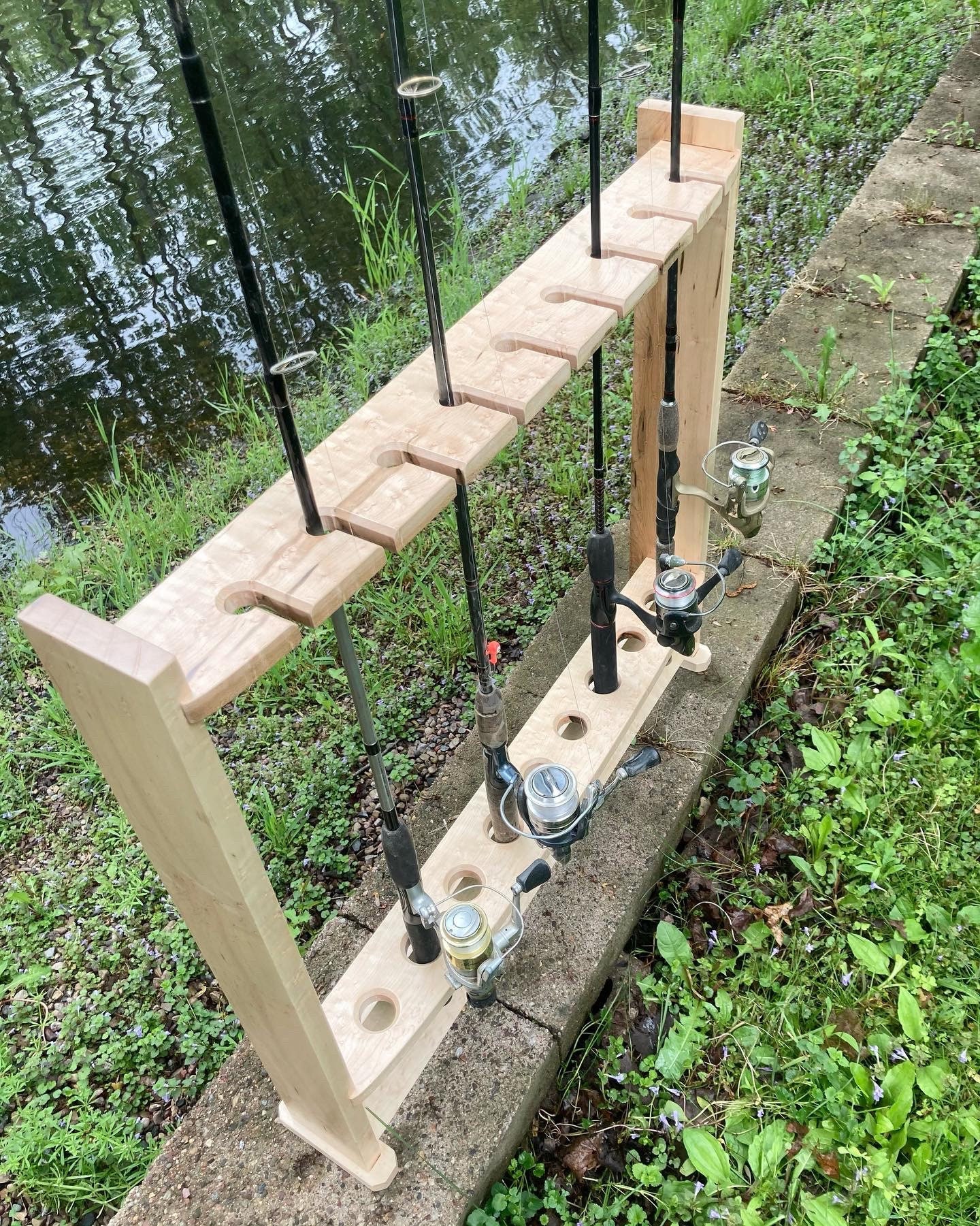 Wood Fishing Rod Holder -  Canada