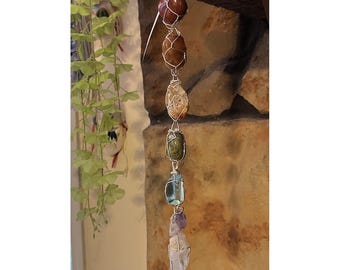 Handmade Chakra Suncatcher, Spiritual Manifesting 10 inches