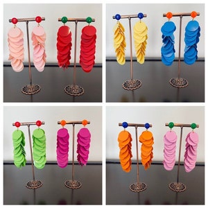 OOMPH! OPAQUE Extra everything sequin earrings with complementary color enamel stainless steel studs by SaraBokwallDesign.