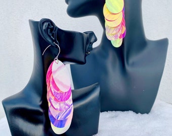 AWARENESS statement piece earrings with stainless steel earring hooks by SaraBokwallDesign.