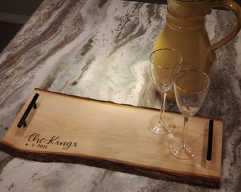 laser engraved serving tray