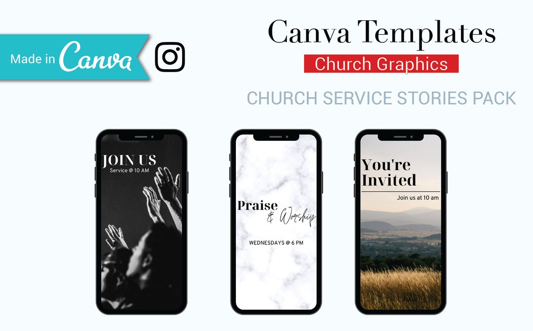 15 Canva Instagram Templates for Christian Church Service Sunday ...