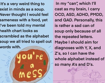 Alphabet Soup of “Problems” // a comedy zine about living with multiple diagnoses