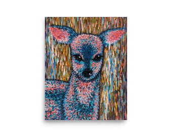 Poster Print - "White Tail", 2021 Acrylic on Canvas Print of Fawn Deer by Anna Britton