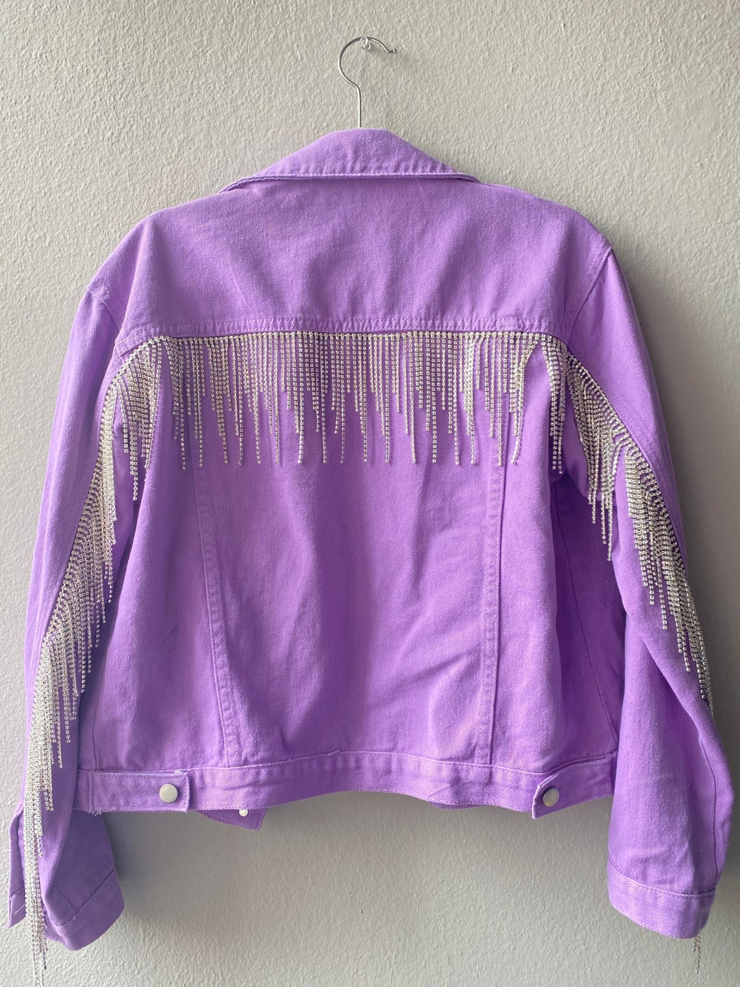 Rhinestone Fringe Denim Jacket Speak Now Taylor Swift Eras Etsy