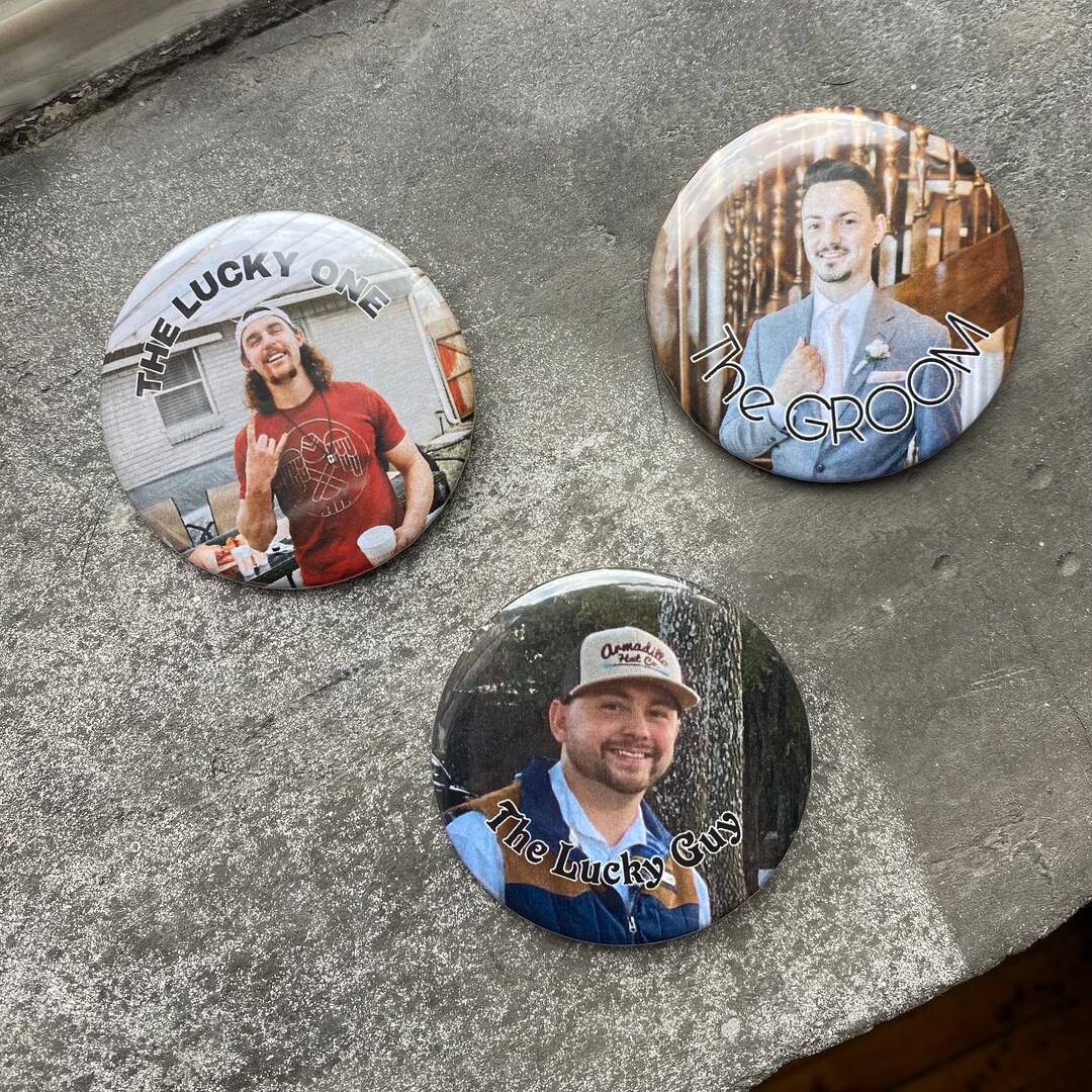 Custom Photo Button Pin GROOM - Etsy