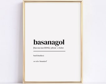 Italian Slang Art Print: Basanagol Definition (Digital Download)