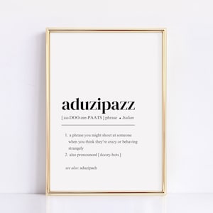 PRINTABLE Italian Definition Wall Art, Minimalist Prints, Funny Saying Poster, Instant Download for Home