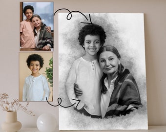 Add Deceased Loved One to Photo - Combine Photos - Add Passed Away Loved One - Memorial Portrait for Father Mom - Loss of Father Mother Gift