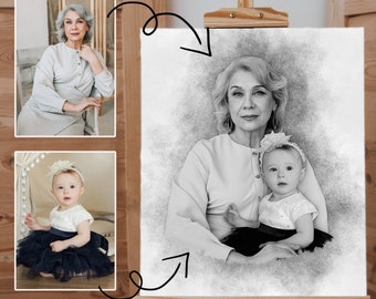 Add Loved One to Photo - Memorial Portrait for Deceased Father Mom - Gift for Loss of Loved One - Remembering Passed Away Loved One
