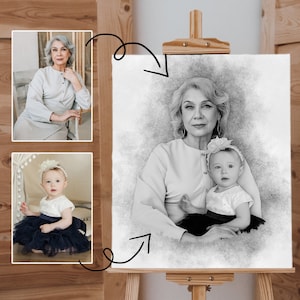 Add Loved One to Photo Memorial Portrait for Deceased Father Mom Gift for Loss of Loved One Remembering Passed Away Loved One image 1