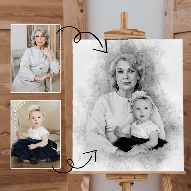 Add Loved One to Photo Memorial Portrait for Deceased Father Mom Gift for Loss of Loved One Remembering Passed Away Loved One image 1