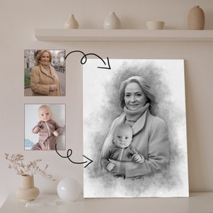 Lägg till person till foto - Lägg till avliden nära och kära till foto - Anpassad present och minnesgåva - Kombinera foton - Present till pappa mamma - Svartvitt bild 9