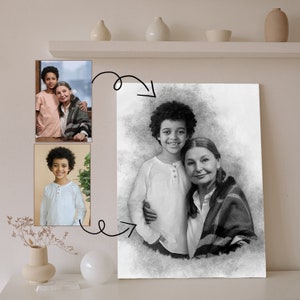 Add Loved One to Photo Memorial Portrait for Deceased Father Mom Gift for Loss of Loved One Remembering Passed Away Loved One image 2