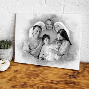 Add Loved One to Photo Memorial Portrait for Deceased Father Mom Gift for Loss of Loved One Remembering Passed Away Loved One image 8