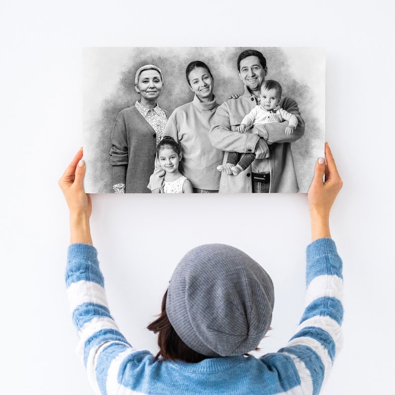 Lägg till person till foto - Lägg till avliden nära och kära till foto - Anpassad present och minnesgåva - Kombinera foton - Present till pappa mamma - Svartvitt bild 7