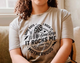 Rocking Motherhood Print Breastfeeding shirt, nursing shirt, breastfeeding friendly, pumping friendly, mom shirt