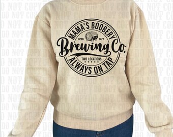 Mamas Boobery Breastfeeding Crewneck Mom Sweater Nursing Friendly