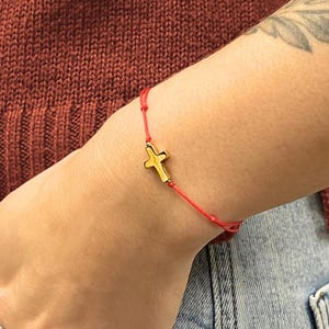 kabbalah red string cross bracelet for women
