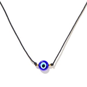 Dainty Evil Eye Necklace Women, Black Cord Glass Evil Eyes Pendant, Nazar Choker Necklaces