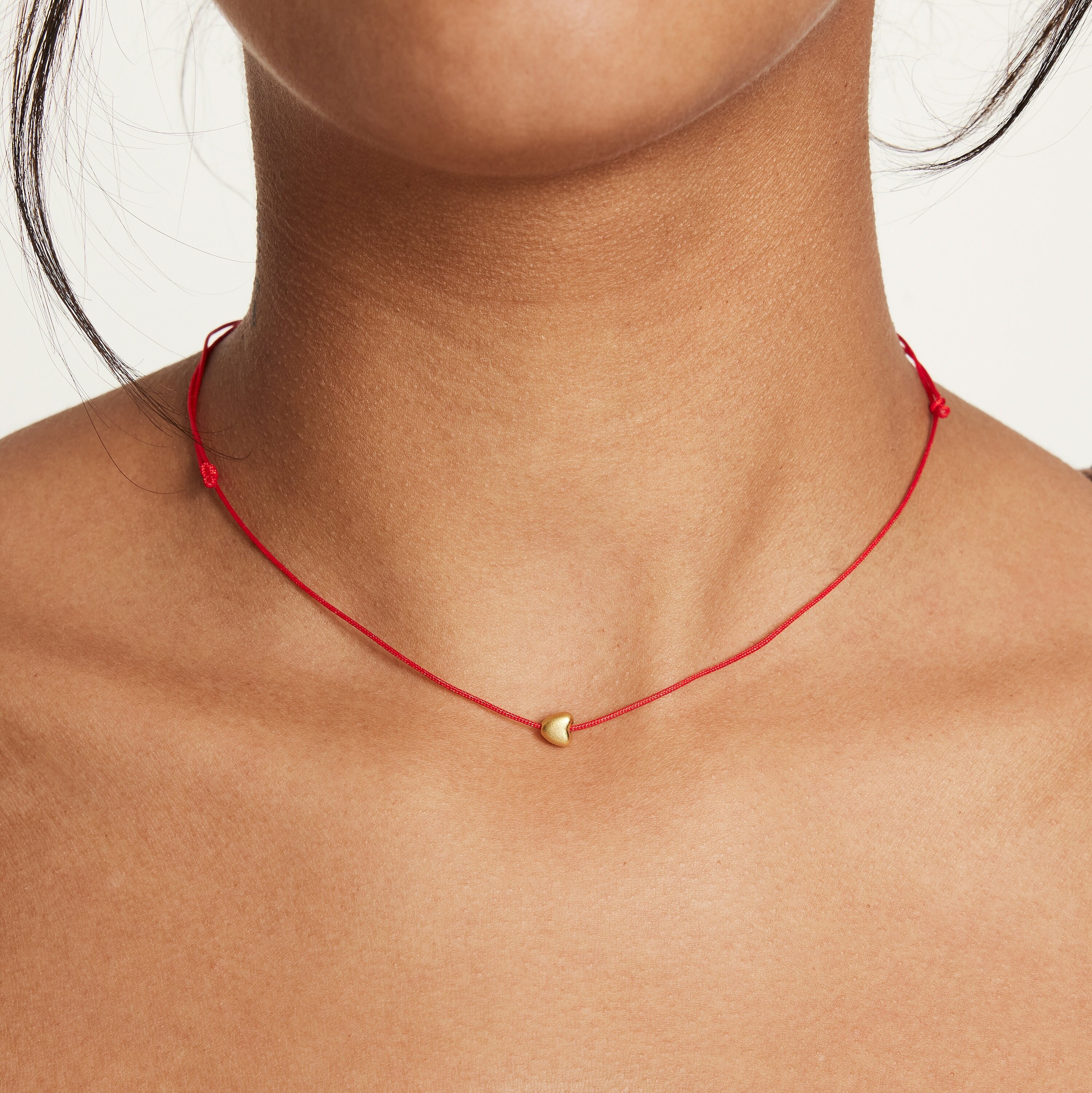 String Necklace, Red Thread