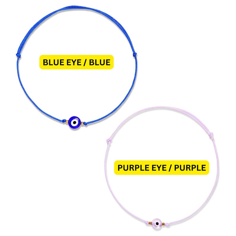 Pulsera de 2 piezas con ojo turco rojo, pulsera Mal De Ojo, pulsera de hilo rojo de la Cábala con amuleto de ojo turco, pulsera Nazar imagen 9
