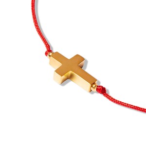 red string bracelet for protection, sideways cross bracelet, christian christmas jewelry