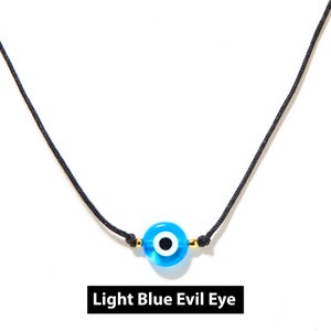 Evil Eye Adjustable Bracelet Set Of 2 - Black Cord Handmade Nazar Band For Women & Men