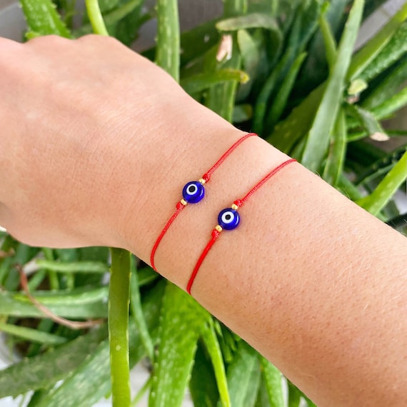 Bracelet œil Turc Bleu – 2 Pièces élastiques, Protection Et Porte-bonheur, Bijou Symbolique