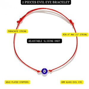 evil eye infographics parachute string adjustable 6mm glass evil eye sliding knot