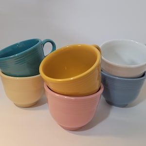 Fiesta 6 oz. Flat Cup & Saucer in Various Colors by Homer Laughlin China Co. | Post-1986 | (1990s - 2000s) | Price Per Piece