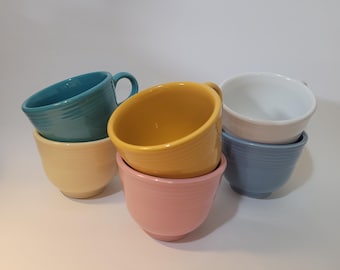 Fiesta 6 oz. Flat Cup & Saucer in Various Colors by Homer Laughlin China Co. | Post-1986 | (1990s - 2000s) | Price Per Piece