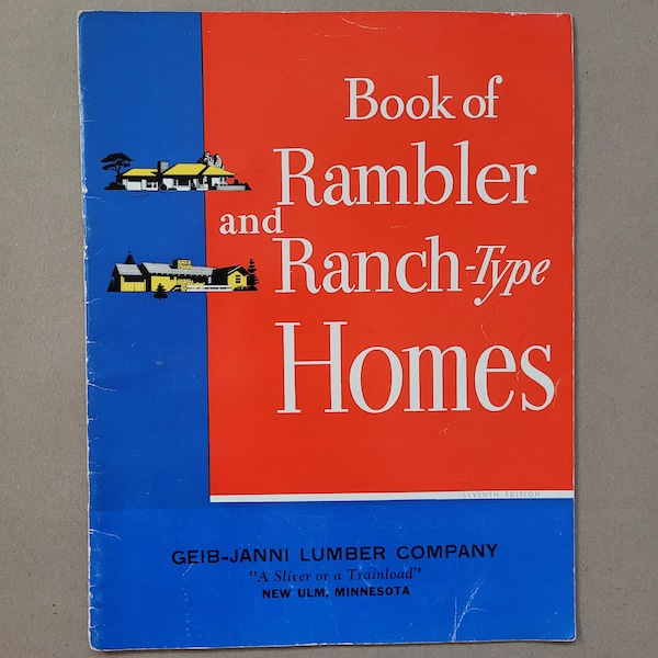 Home Plan Book Company's "Book of Rambler and Ranch-Type Homes: Two and Three Bedroom Homes" | 7th Edition | Vintage (1957)