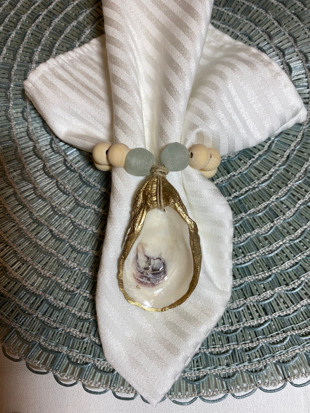 Oyster Shell Napkin Ring/bottle Charm - Etsy