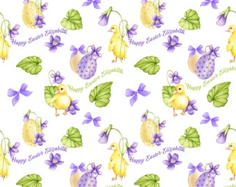 Custom Easter Wrapping Paper| Custom Gift Wrap | Personalized Baby Ducks and Eggs | Made to Order Wrapping Paper