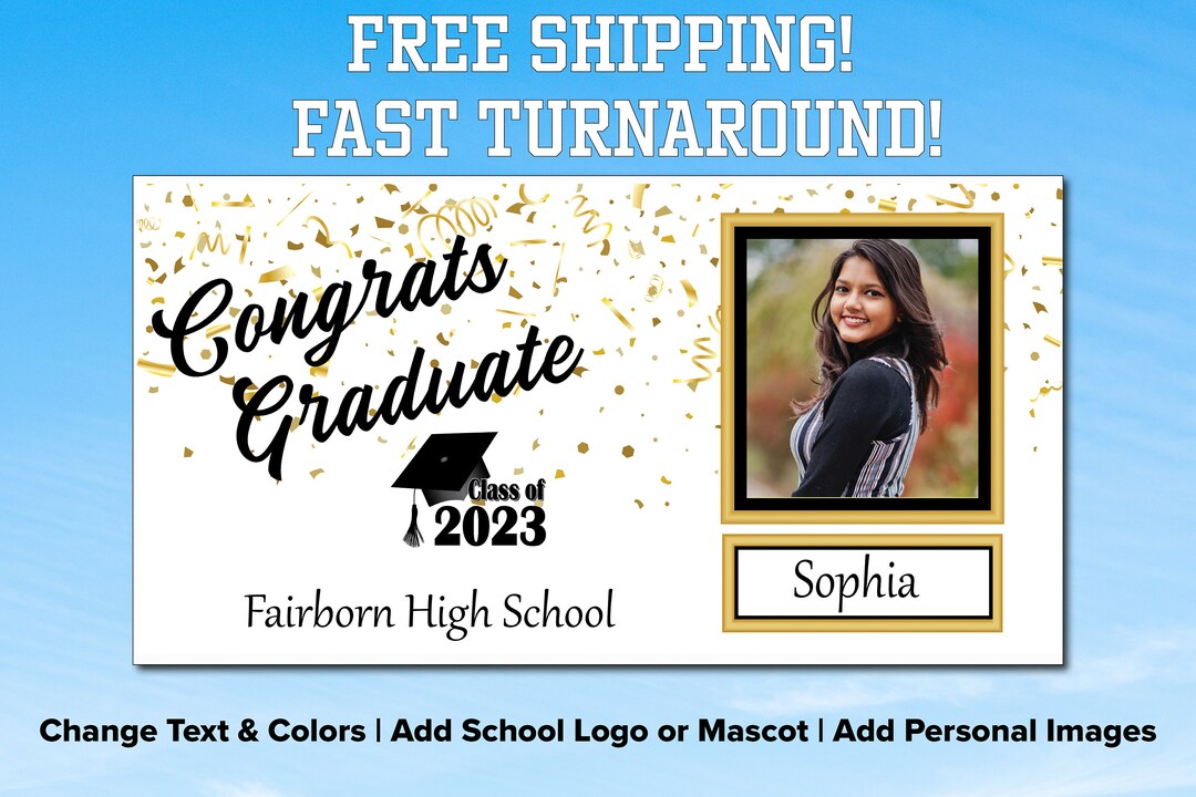 Custom Graduation Banner Class of 2023 High School Grad - Etsy Canada