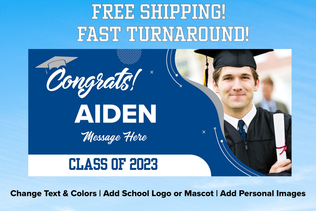 Custom Graduation Banner Class of 2023 High School Grad Banner College Grad Banner