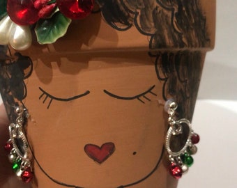 Christmas Holiday Theme Terra Cotta Custom Planter Pot