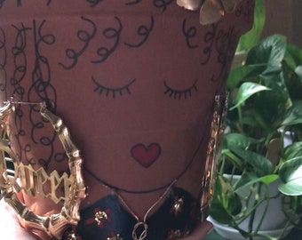 City Girl Theme Terra Cotta Custom Planter Pot
