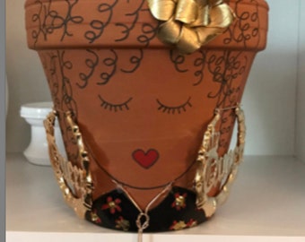 City Diva Theme Terra Cotta Custom Planter Pot