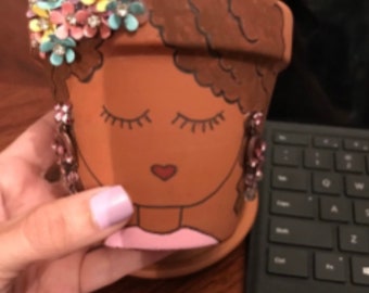 Flower Lover Theme Terra Cotta Custom Planter Pot