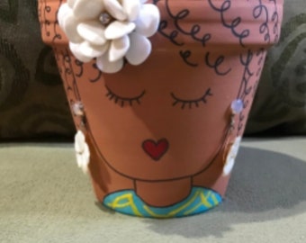 Flower Lover Theme Terra Cotta Custom Planter Pot