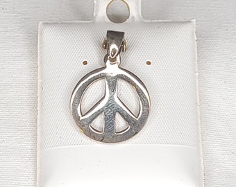 Stainless Steel Peace Sign Pendant - Etsy