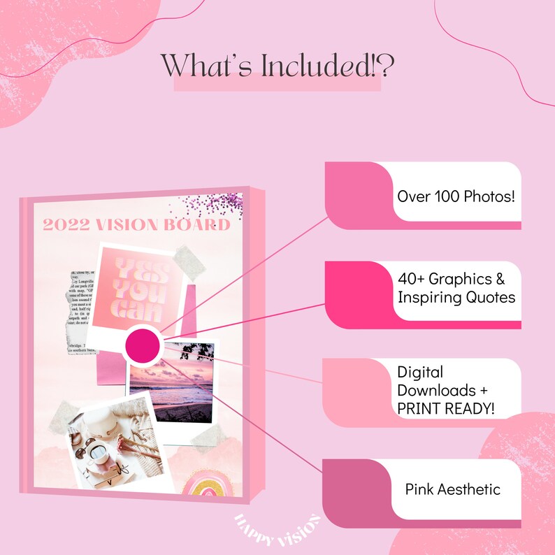 2022 Vision Board Kit Vision Board Templates Printable | Etsy
