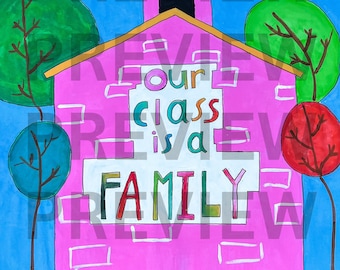 Class Family Poster | digital print, classroom decor