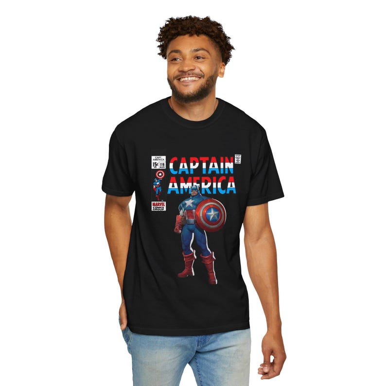 Captain America Marvel Rivals Shirt, Steve Rogers Fan T-Shirt, Retro Comic Shirt, Marvel Fan Geschenk Bild 7